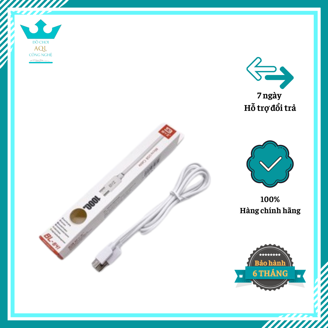 Dây sạc điện thoại micro byz bl641 cáp sạc nhanh chống cháy nổ