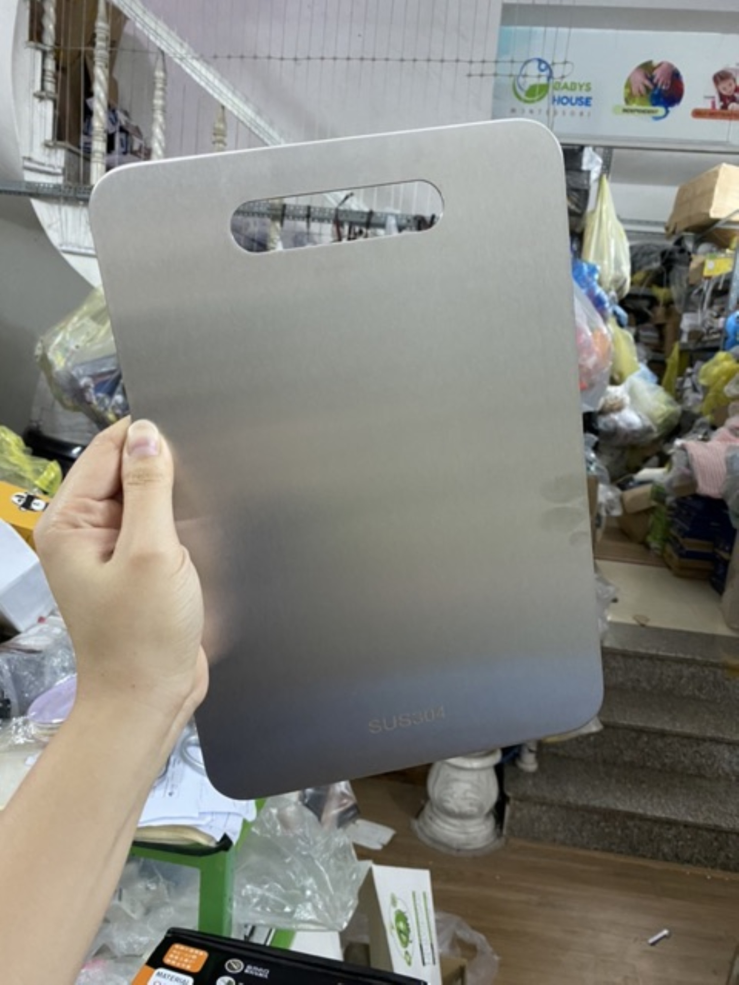 Thớt inox cường lực cao cấp khử mùi siêu sạch rửa sạch dễ dàng không sợ gỉ sét cong vênh  SỈ TOÀN QUỐC
