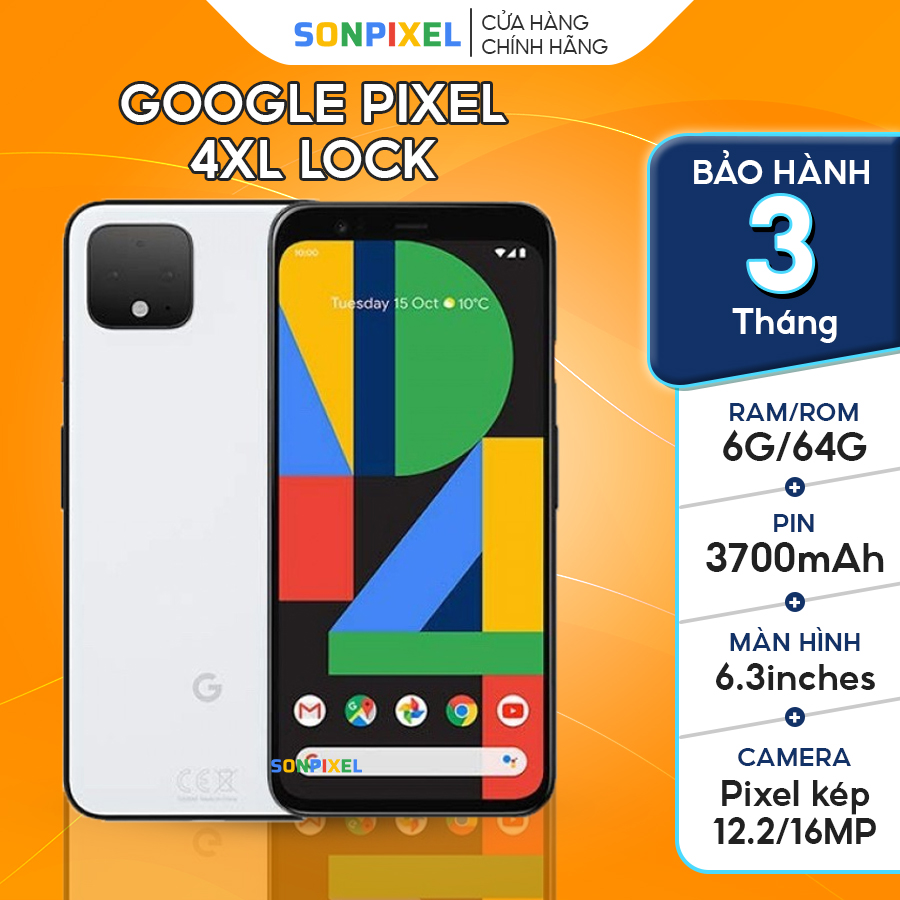Điện thoại google pixel 4xl lock chip 855 6/64gb/128gb face id likenew chính hãng