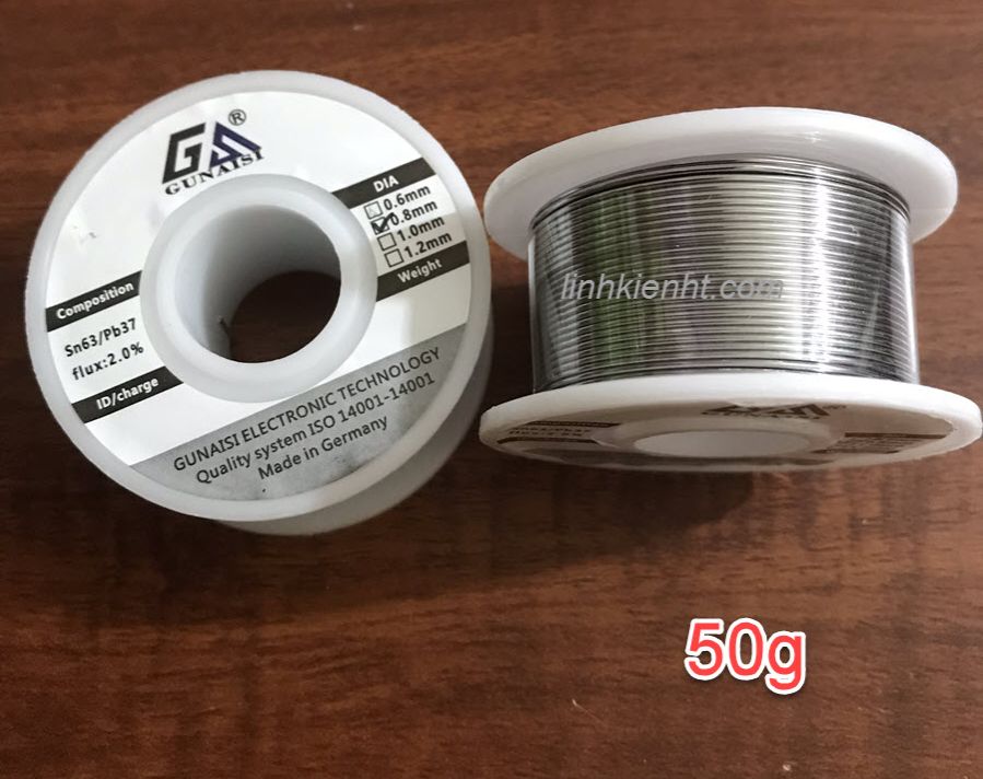 Thiếc hàn dia 63/37 0.8mm loại 50g/ 100g lktt