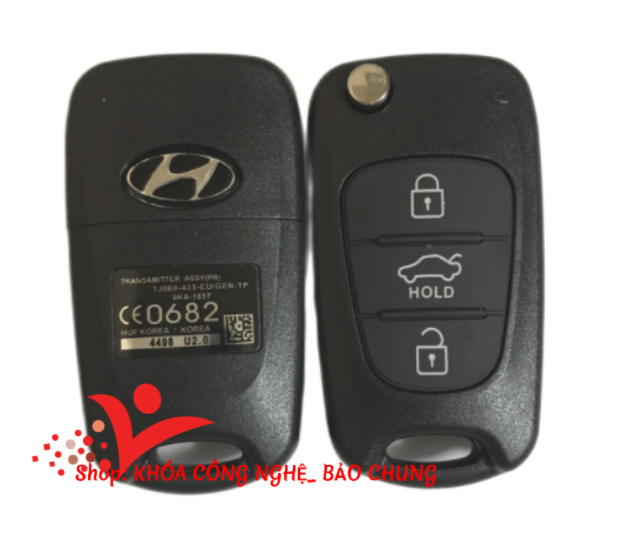 Vỏ chìa điều khiển gập 3 nút huyndai i20, accent, i10 ân độ, elantra