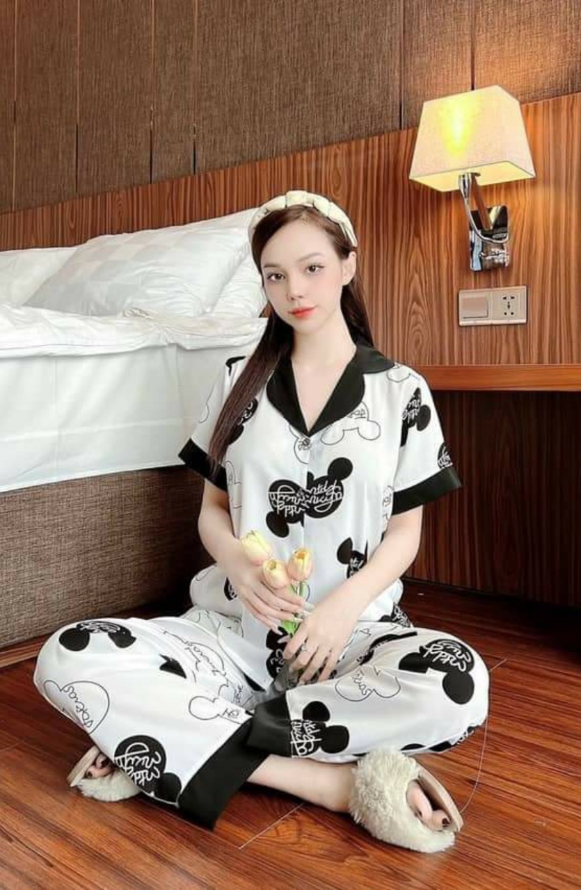 Bộ đồ ngủ Pijama nữ cộc tay mặc mùa ở nhà chất Kate Thái cao cấp không nhăn