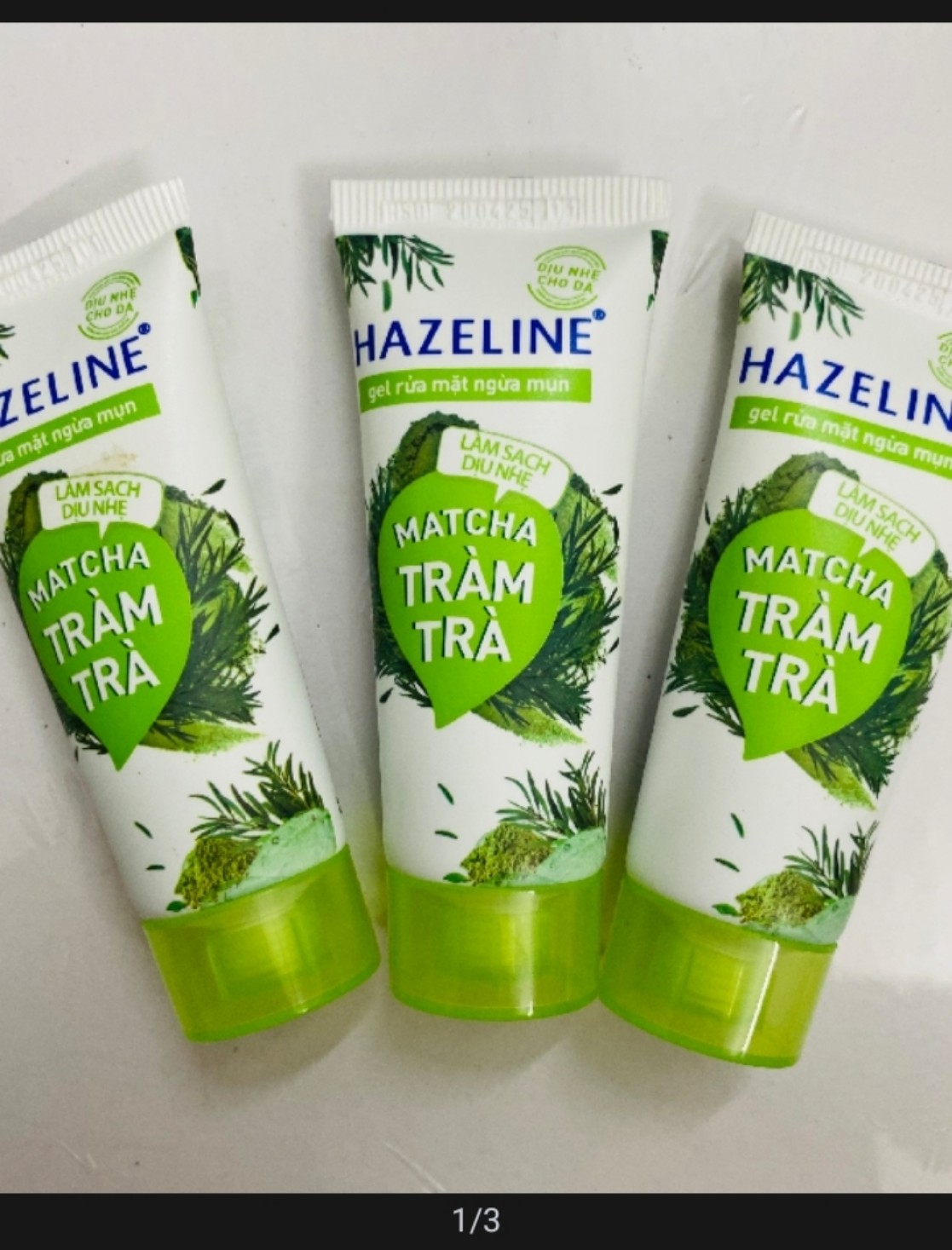 Combo 6 tuýp sữa rửa mặt Hazeline Matcha tràm trà 15g/tuýp.