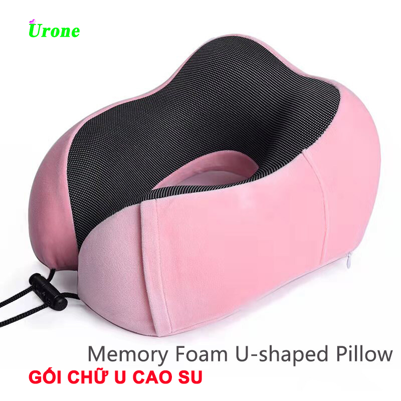 Urone gối kê cổ chữ u gối chữ u gối ngủ văn phòng gối hình chữ u gối xốp hồi phục chậm gối du lịch gối cổ gối tựa cổ cao su non có túi kẹp điện thoại