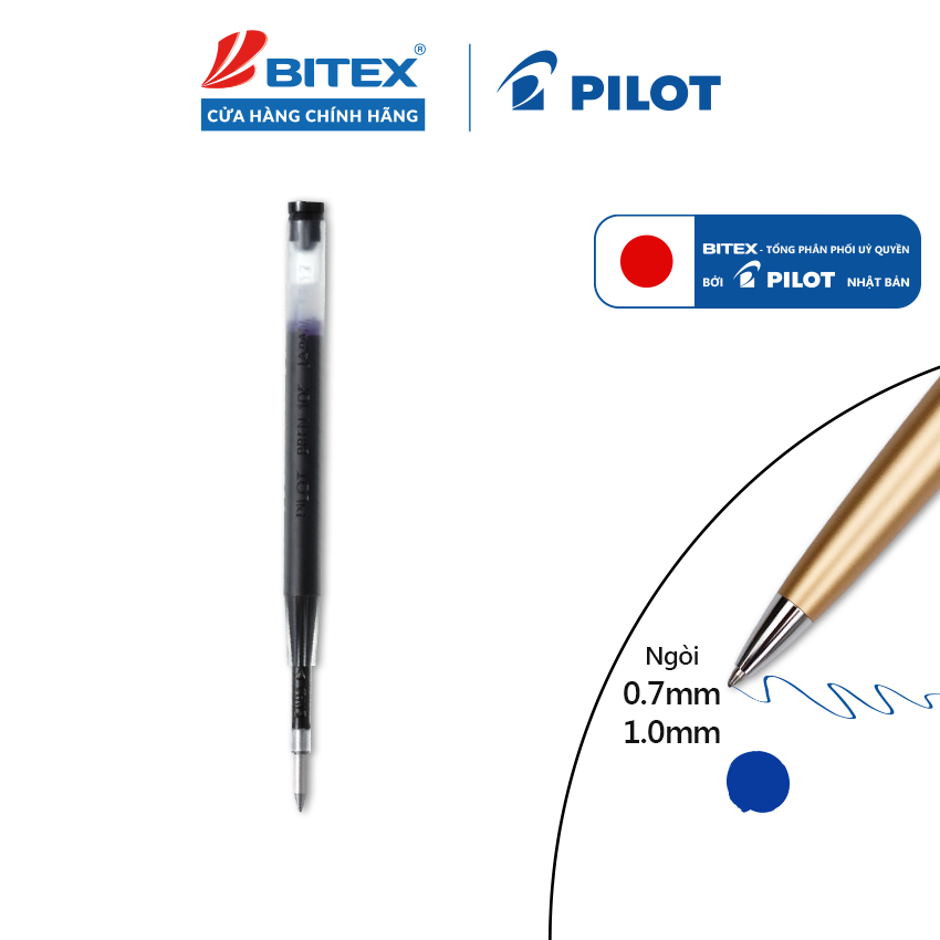 Ruột bút bi MR mực xanh - BRFN-10M-L tip 1.0mm / 0.7 dành cho bút bi Pilot cao cấp