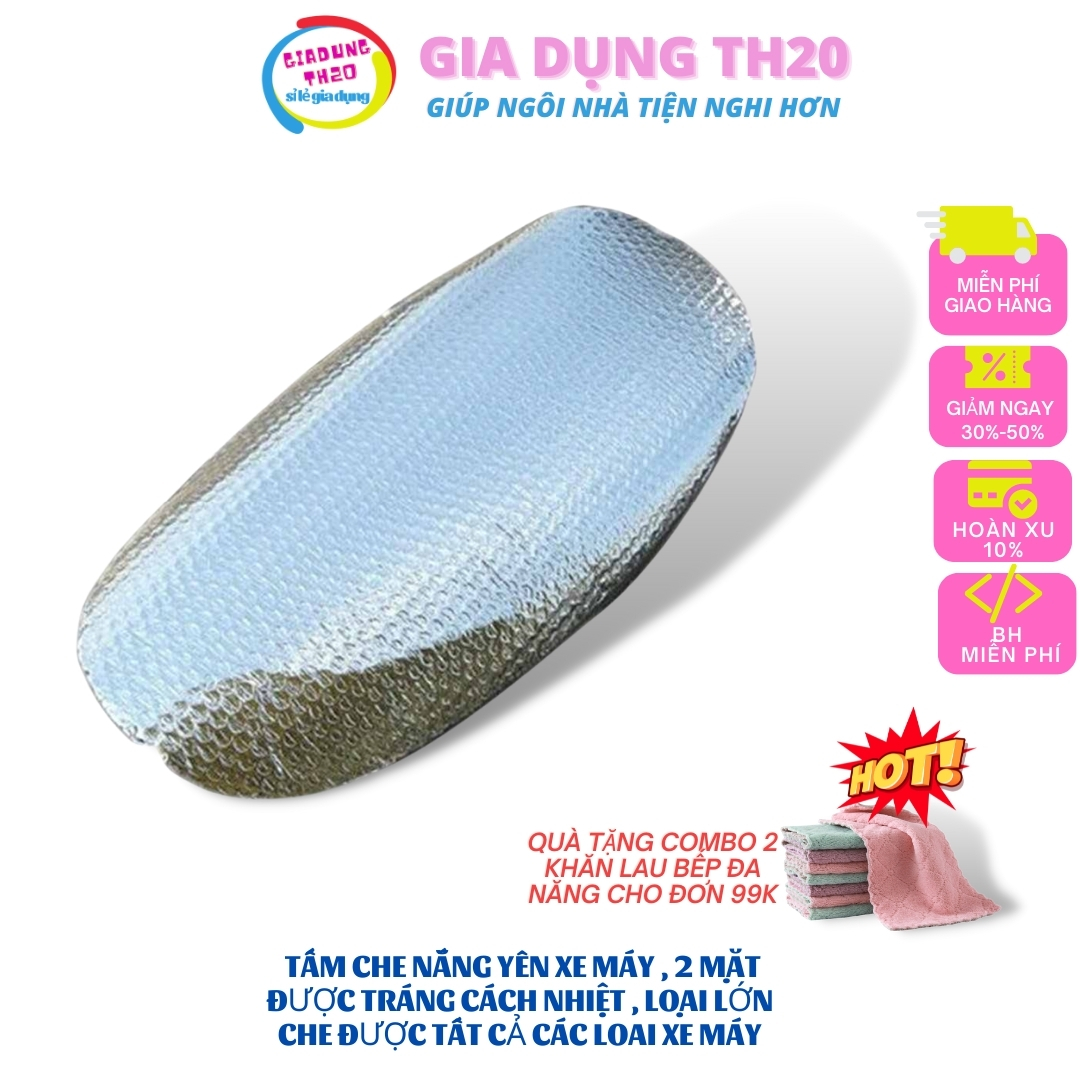 tấm che yên xe máy , chống nắng, che mưa , che bụi ,loại dày trách lớp cách nhiệt 2 mặt bóng đẹp , kích thước 80*40cm , che được tất cả loại xe máy , che yên xe Gia Dụng Th20