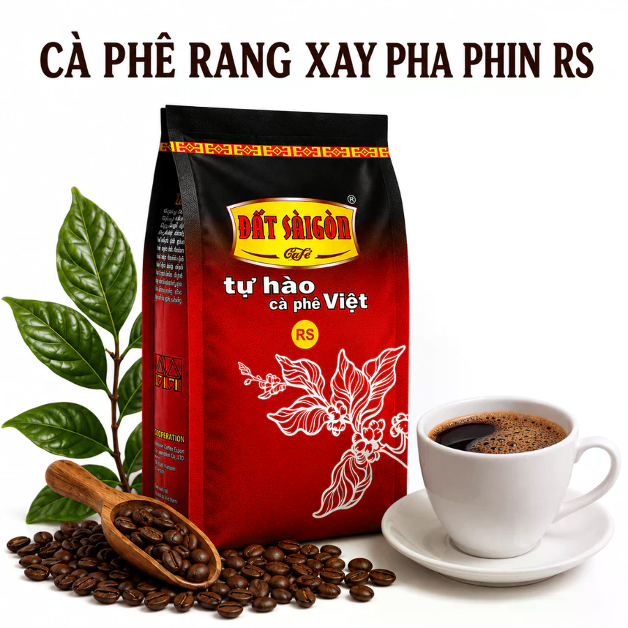 Cà Phê Rang Xay Pha Phin RS - Đất Sài Gòn Cafe | Gói 500gr