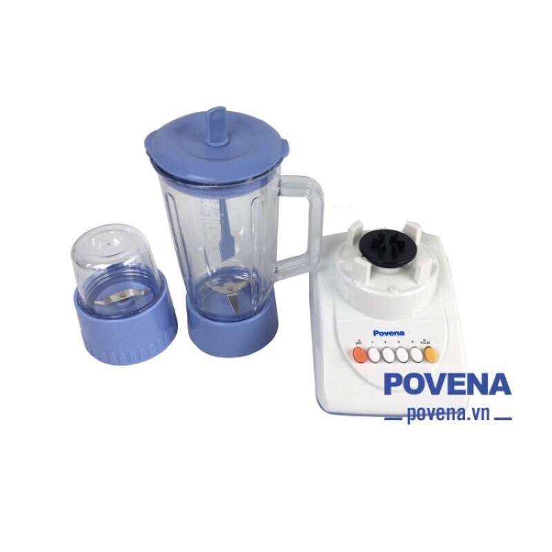 Máy xay sinh tố 2 cối thủy tinh xay nhuyễn Povena PVN-311 công suất 350W xay tiêu xay tỏi ớt...