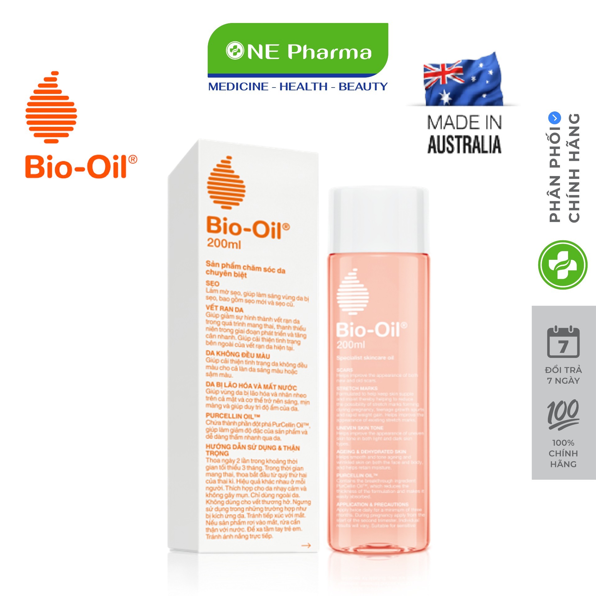 Dầu Chăm Sóc Da Bio-Oil Làm Giảm Rạn Da, Mờ Sẹo 200ml