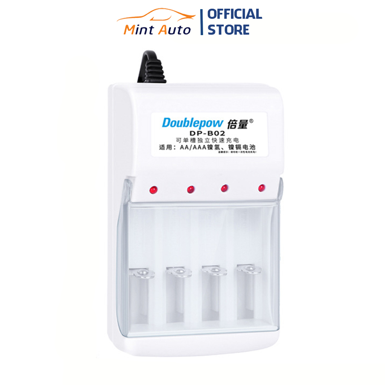 Bộ sạc pin Doublepow DP-02 sạc pin AA,AAA sạc nhanh có đèn báo thông minh dùng cho micro, điêu khiển