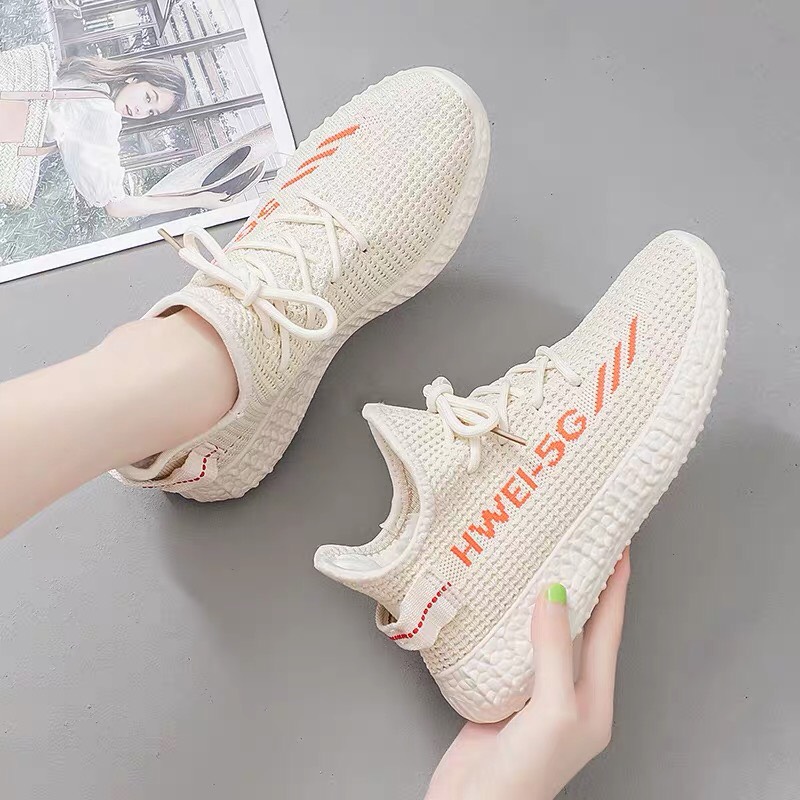 giày độn đế nữ, giày thể thao YZ chun  đủ 3 màu mẫu mới 2021, giày sneaker nữ chun cổ mềm mại đi cực nhẹ êm chân