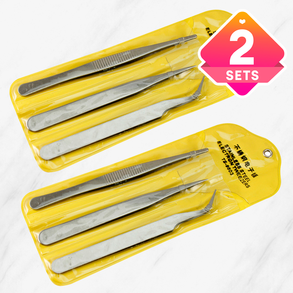 2pcs Bộ 3 cây nhíp bằng thép không gỉ mạ niken dùng cho máy máy đo điện trở/vôn kế DC/AC 1000V/ampe kế 250mA