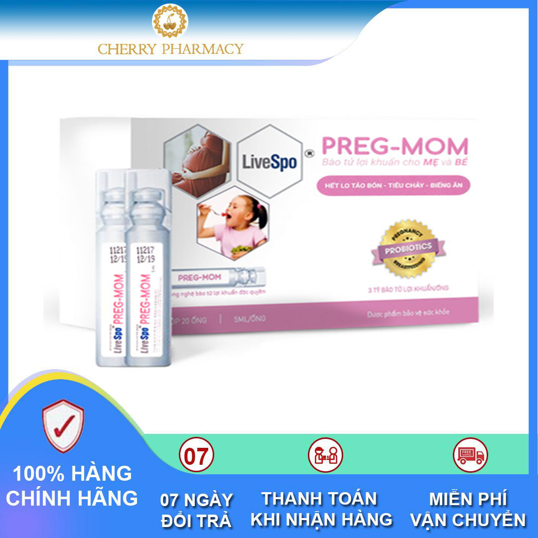 [HCM]CHERRY PHARMACY Livespo Preg Mom tăng bào tử lợi khuẩn cho mẹ và bé hộp 20 ống