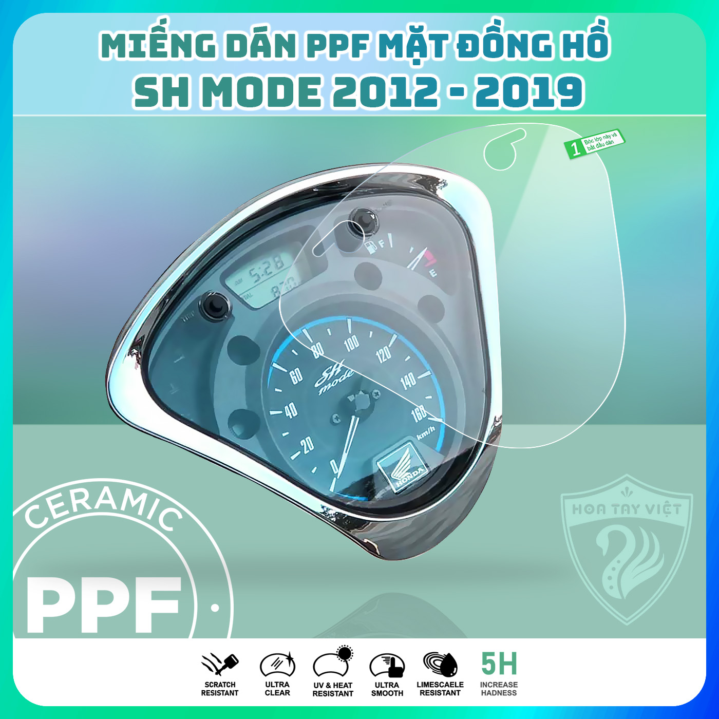 Miếng dán PPF bảo vệ SH mode 2012 - 2019 cao cấp chống trầy xước mặt đồng xe Honda Sh mode 2012 - 2019