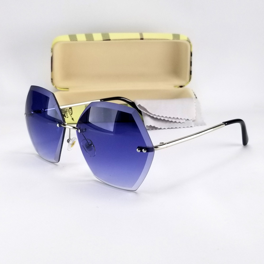 [HCM]Kính mát nữ ốc tròng polarized không vỡ phân cực chống nắng chống tia UV không viền màu xanh dương sang trọng. Mắt kính nữ gọng kim loại nhẹ không gỉ ôm mặt. Kính râm nữ đi biển du lịch cho mọi độ tuổi