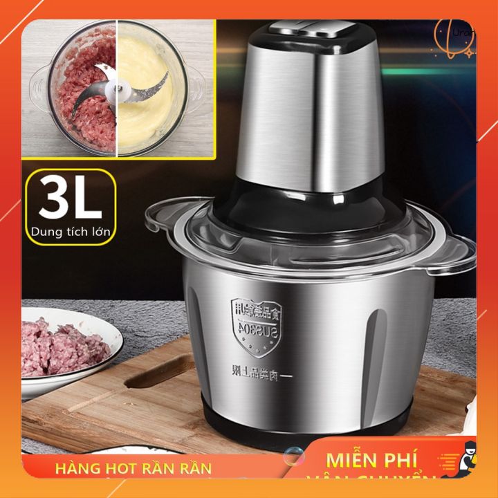 Máy Xay Thịt Đa Năng 2-3L Cối Inox 304 Công Suất 250-300W (Xay Thịt, Tỏi, Ớt, Hạt, Rau Củ Quả)