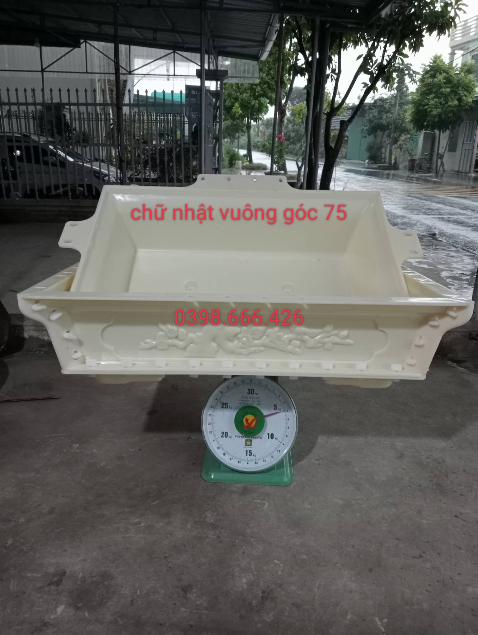 Khuôn đúc chậu cảnh chữ nhật 75 vuông góc nhựa ABS có lòng trong