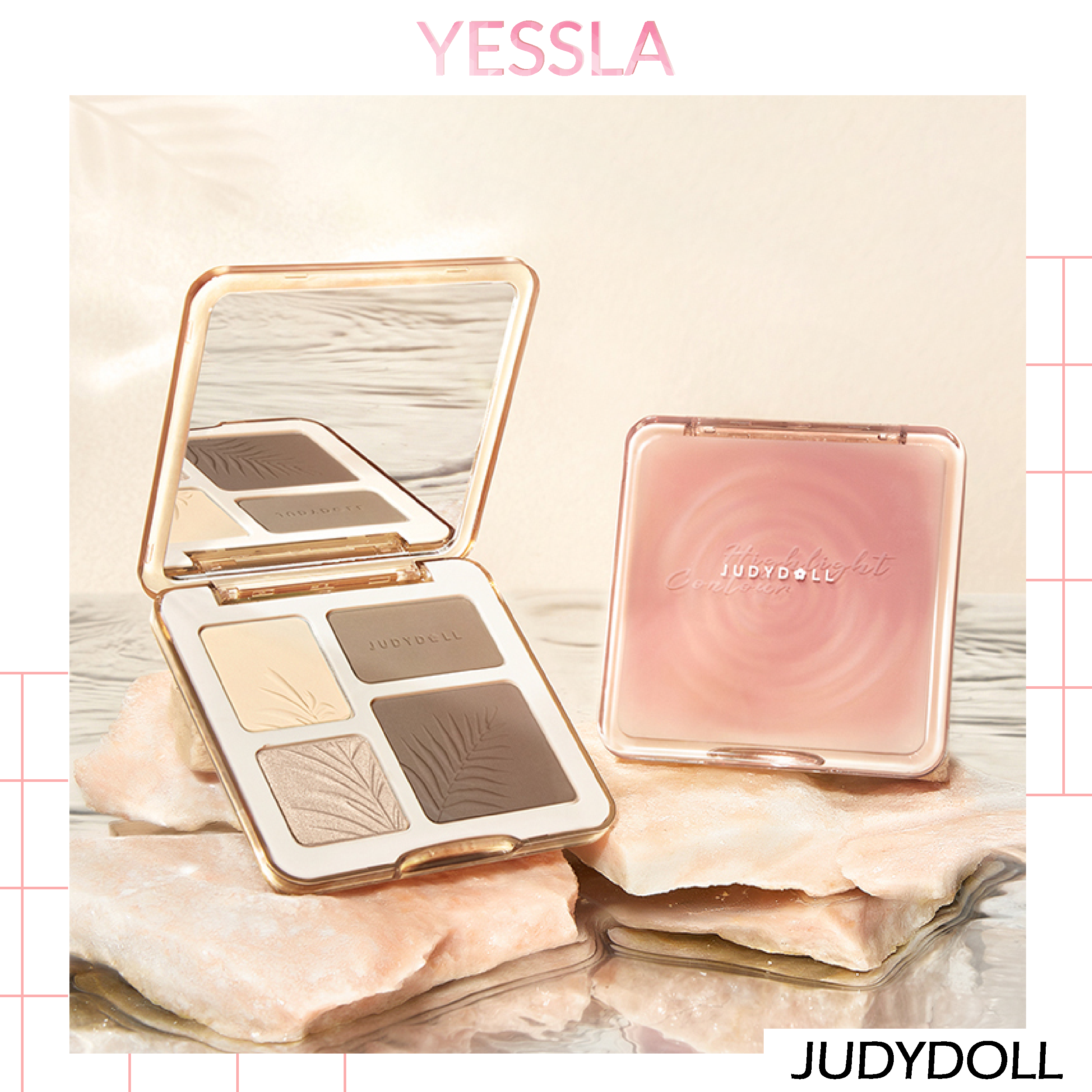 Judydoll - Bảng phấn tạo khối bắt sáng 3D màu lì và màu nhũ