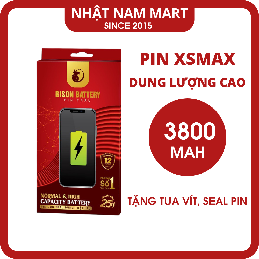 Pin Bison Xs Max Dung Lượng Cao 3800mah - Tặng kèm keo và dụng cụ thay pin