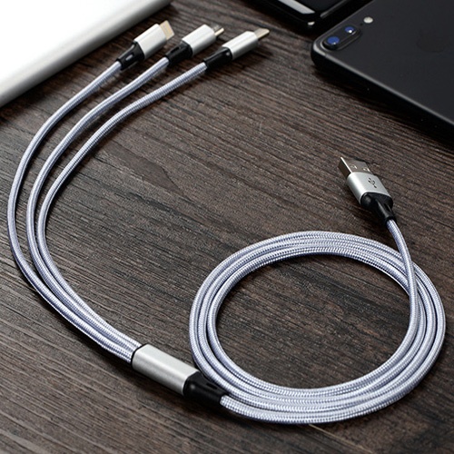 [HÀNG XỊN] Cáp Sạc Nhanh Đa Năng 3 Đầu, Dây Sạc Dự Phòng Cao Cấp Cho Iphone, SamSung, Xiaomi, Huewei, Cáp Sạc 3 trong 1 Tiện Lợi Tương Thích Các Cổng Micro, Type C, Lightning giá rẻ