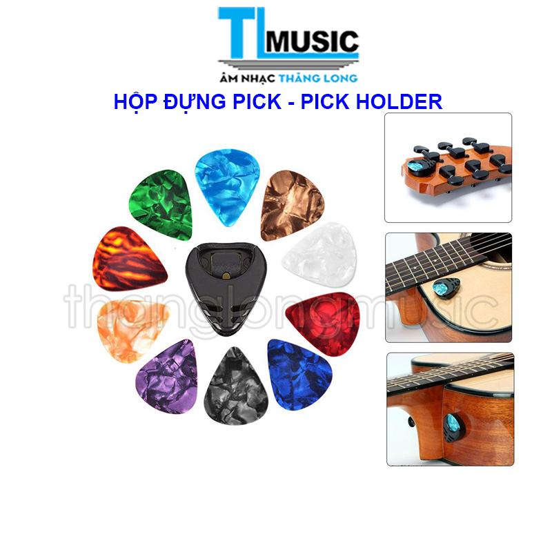 Hộp Đựng Móng Gảy Guitar, Ukulele ( Pick Holder ) Dán Trên Đàn Tiện Lợi - Giao Màu Ngẫu Nhiên