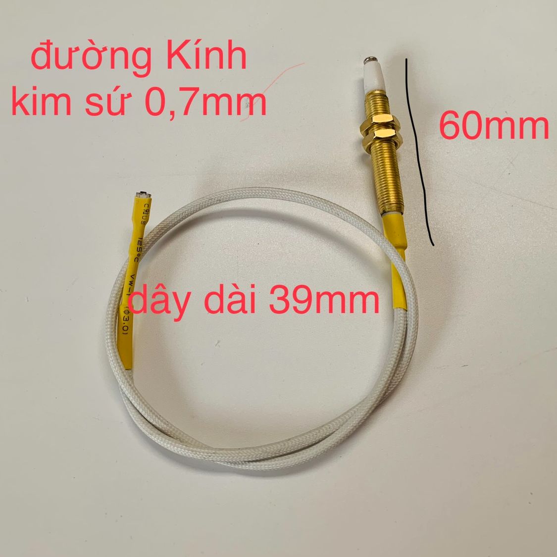 Dây kim sứ đánh lửa bếp gas âm Đa Năng IC mồi lửa có ốc Ren điều chỉnh cao thấp -Thay lắp đa số các loại bếp ga cùng kích thước- 1 cái - Điện Gia Dụng Hưng Thịnh