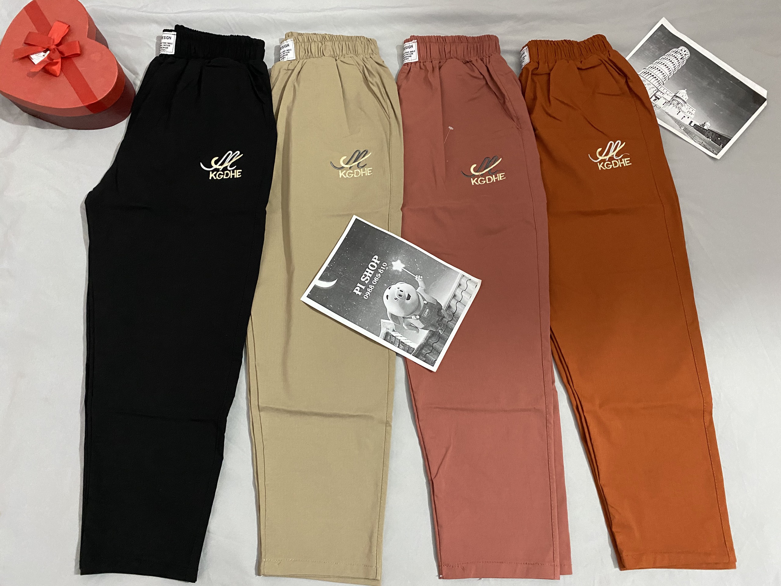 Quần ngố nữ baggy lỡ thun PISHOP co dãn 4 chiều mềm mịn đẹp thêu chữ mặc đi học đi chơi