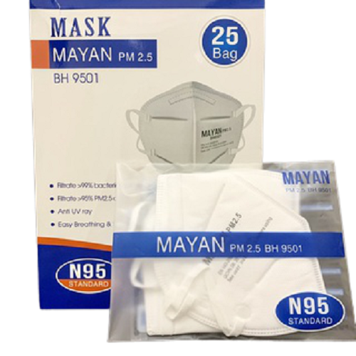 Khẩu Trang Mayan N95 PM 2.5 BH 9501 kháng khuẩn gói 2 cái