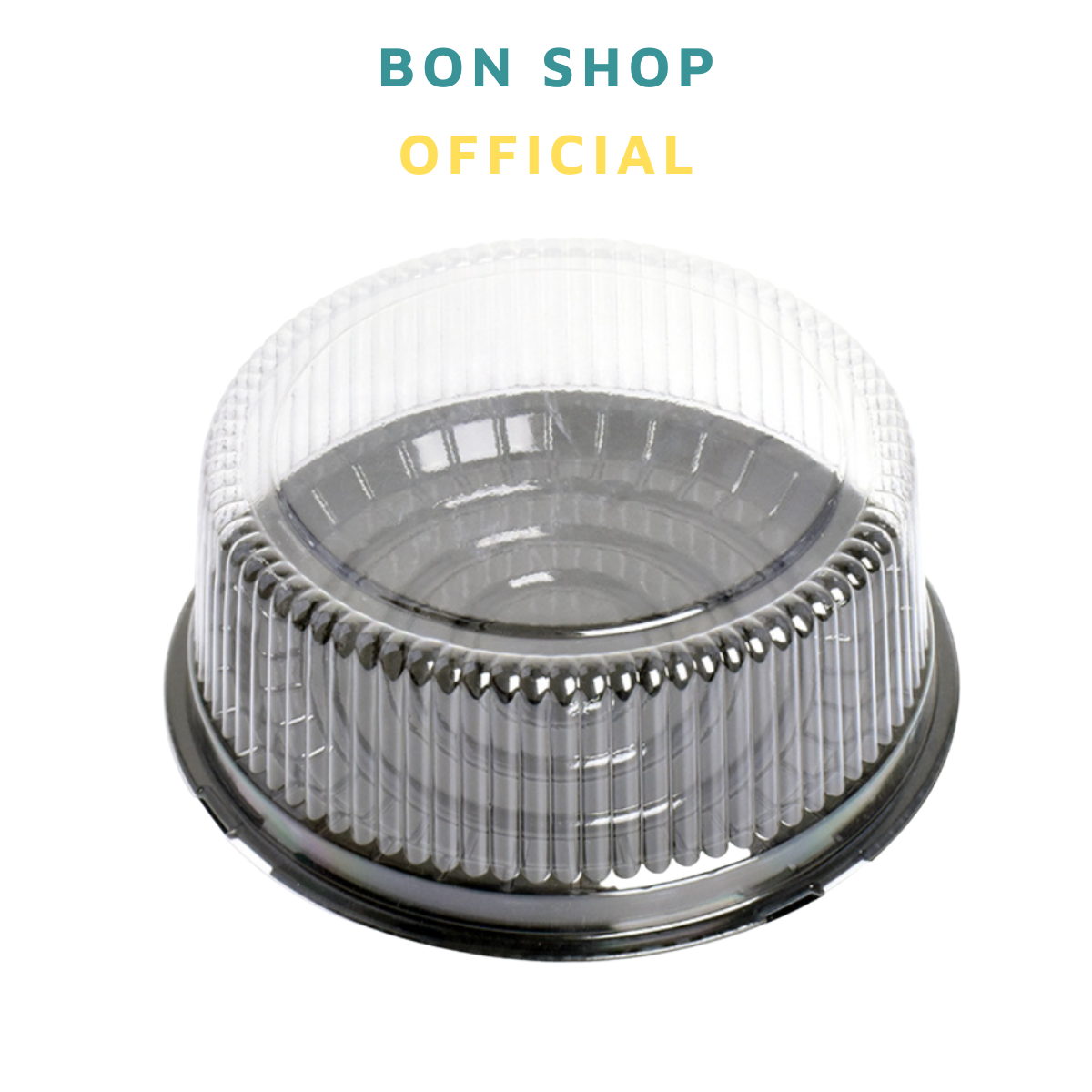 SET 5 Hộp nhựa PET tròn đế đen đựng bánh ổ Size to