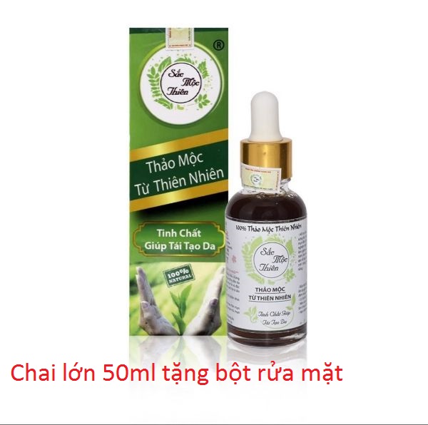 TẶNG BỘT RỬA MẶT tái tạo da SẮC MỘC THIÊN  CHAI LỚN 50ML
