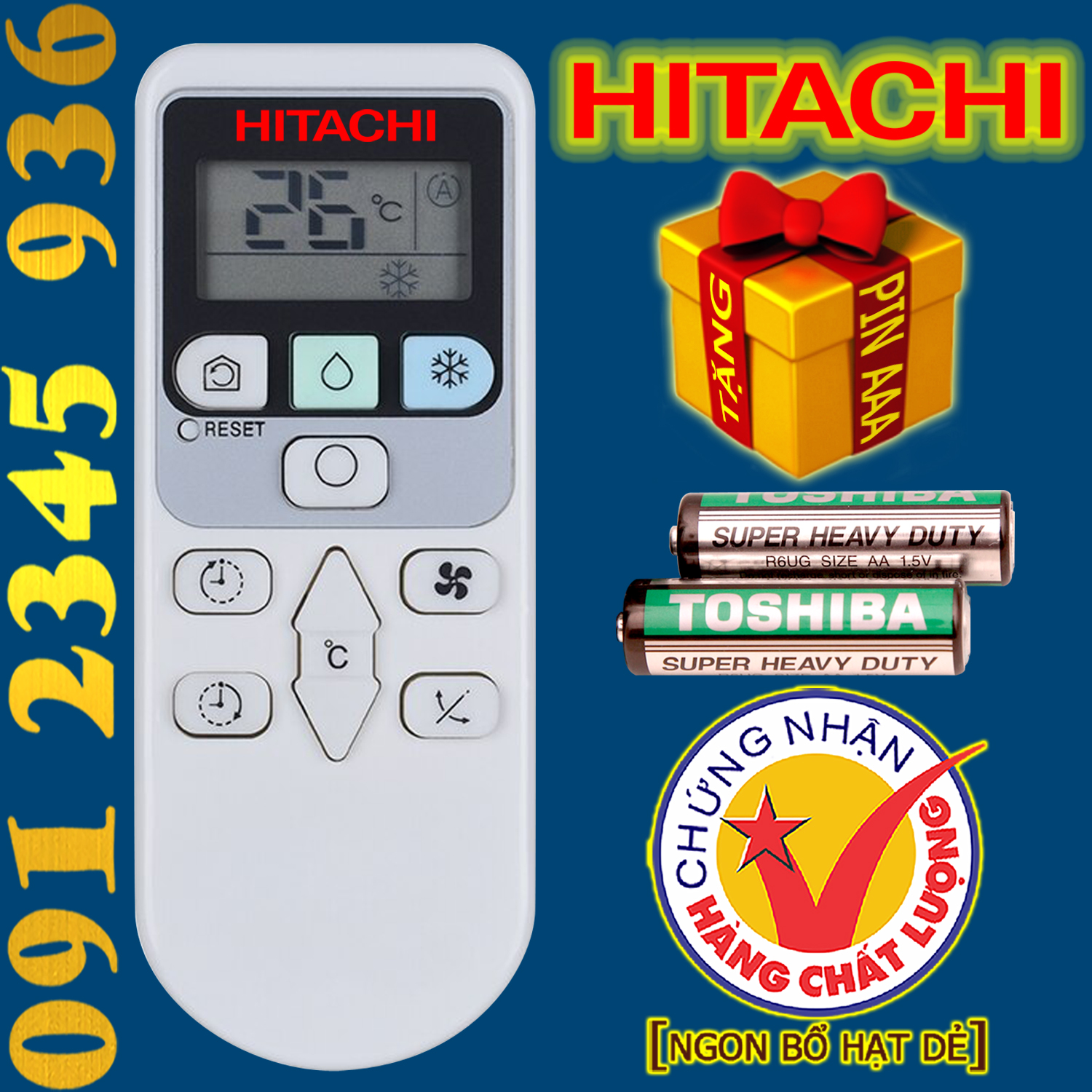 Điều khiển Hitachi, cho điều hòa.