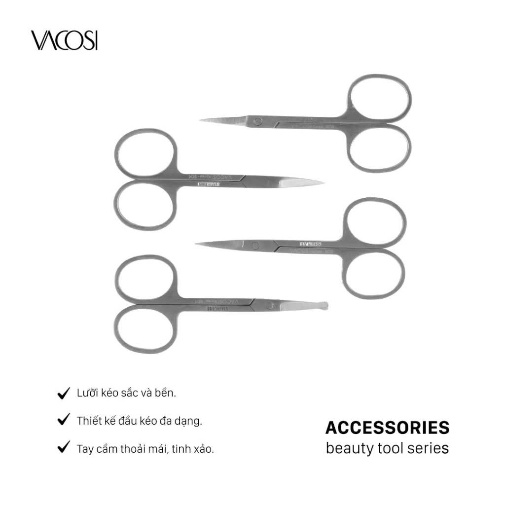 Kéo tỉa mũi và chân mày VACOSI chất liệu inox cao cấp an toàn, dễ điều khiển và vệ sinh, S01 - S02 - S03 - S04