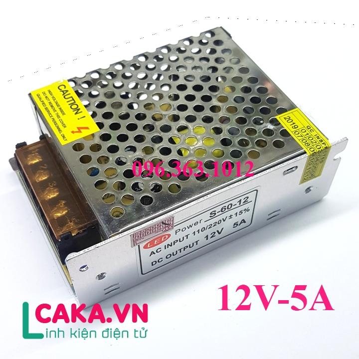 Nguồn tổ ong 12v 5a, nguồn tổ ong 12v tphcm