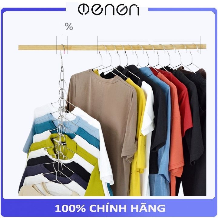 Móc Treo Quần Áo 10 Lỗ Chất Liệu Inox 304, Dây treo phơi đồ Thông Minh Tiết Kiệm Không Gian Nhà Ở