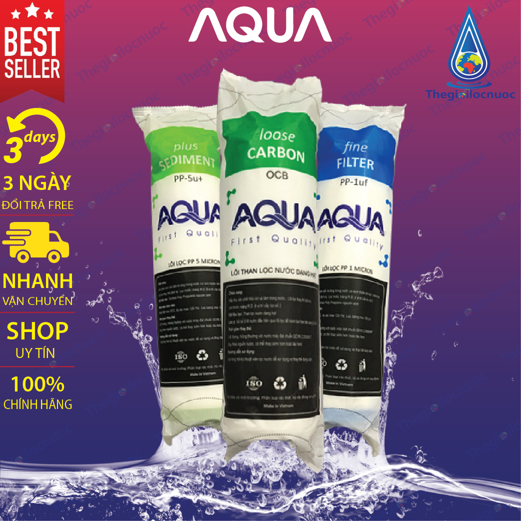 Bộ lõi lọc nước Aqua 123 dành cho tất cả máy RO
