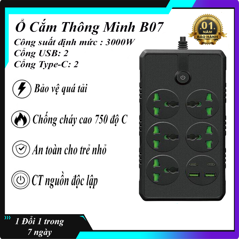 [ BẢO HÀNH 2 NĂM ]Ổ cắm điện đa năng thông minh 2 cổng USB sạc nhanh, Ổ điện chịu tải, o cam dien có