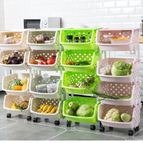 Kệ rổ nhựa 4 tầng đựng đồ đa năng tháo lắp tiện lợi,  KỆ RỔ NHỰA ĐỂ VẬT DỤNG GIA ĐÌNH 4 TẦNG ĐA NĂNG-BỘ KỆ RỔ 4 TẦNG CHỨA ĐỒ NHÀ BẾP, NHÀ TẮM, ĐỒ CHƠI
