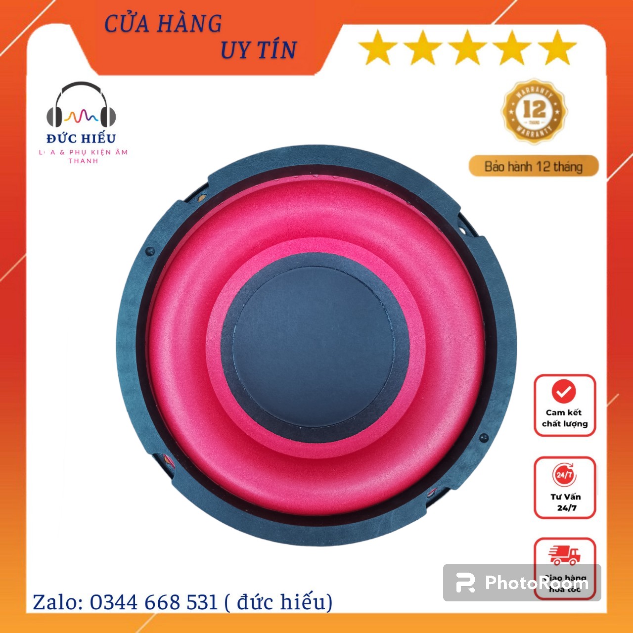 Loa sub 16 4ohm công suất 90w từ 100 coil 36 gân béo màng đỏ-giá 1 loa