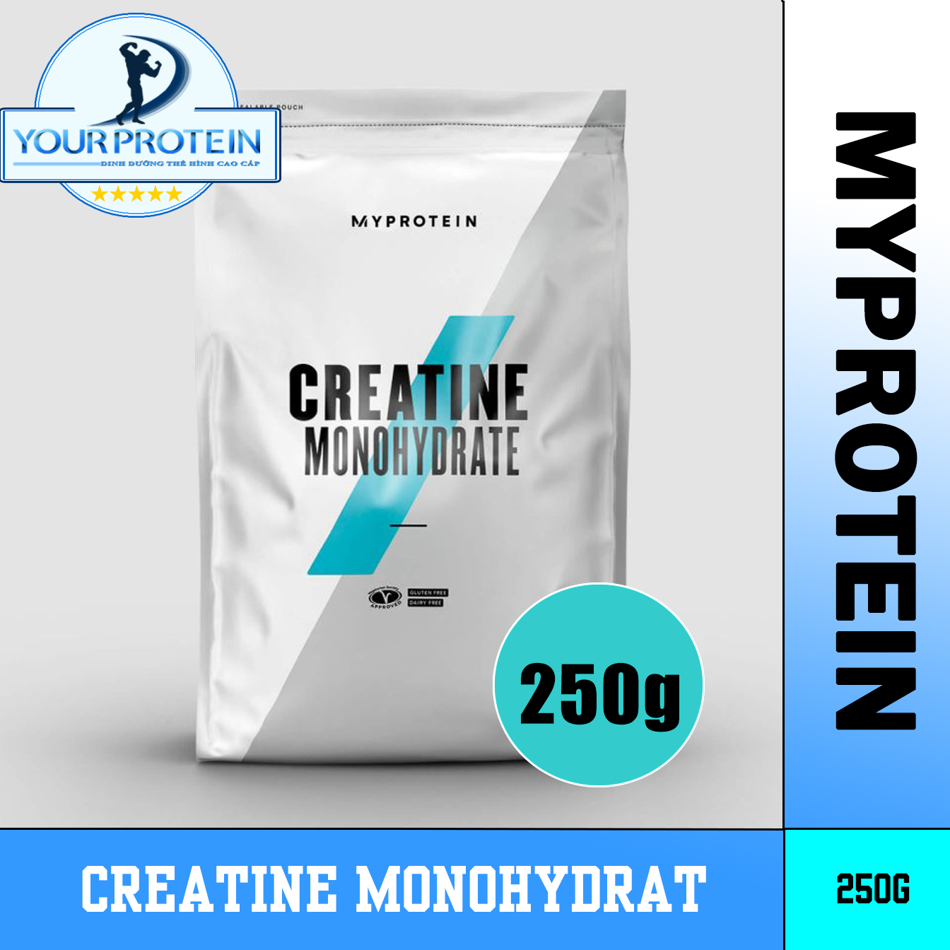 Myprotein Creatine Monohydrat 250g KHÔNG MÙI  BBE 11 2023