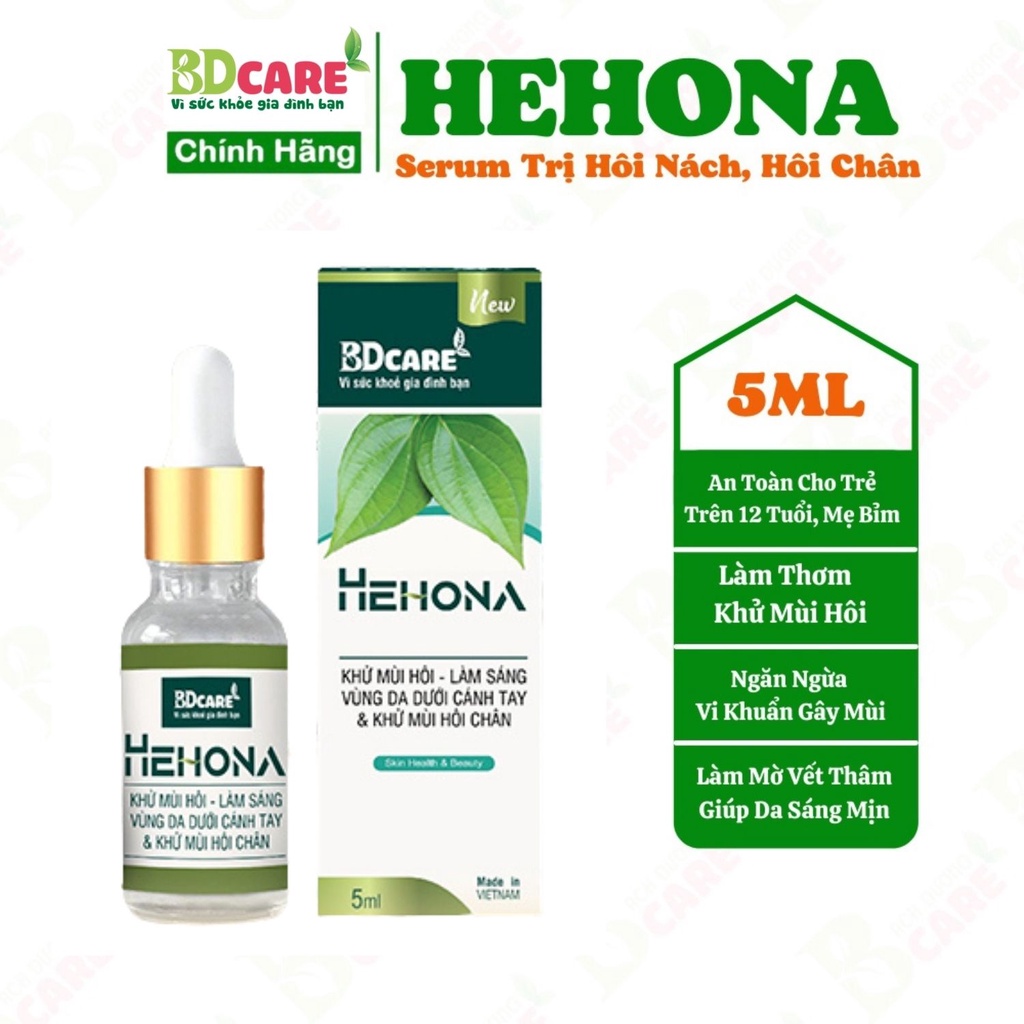 Serum hehona - 5ml - khử mùi hôi nách hôi chân bdcare