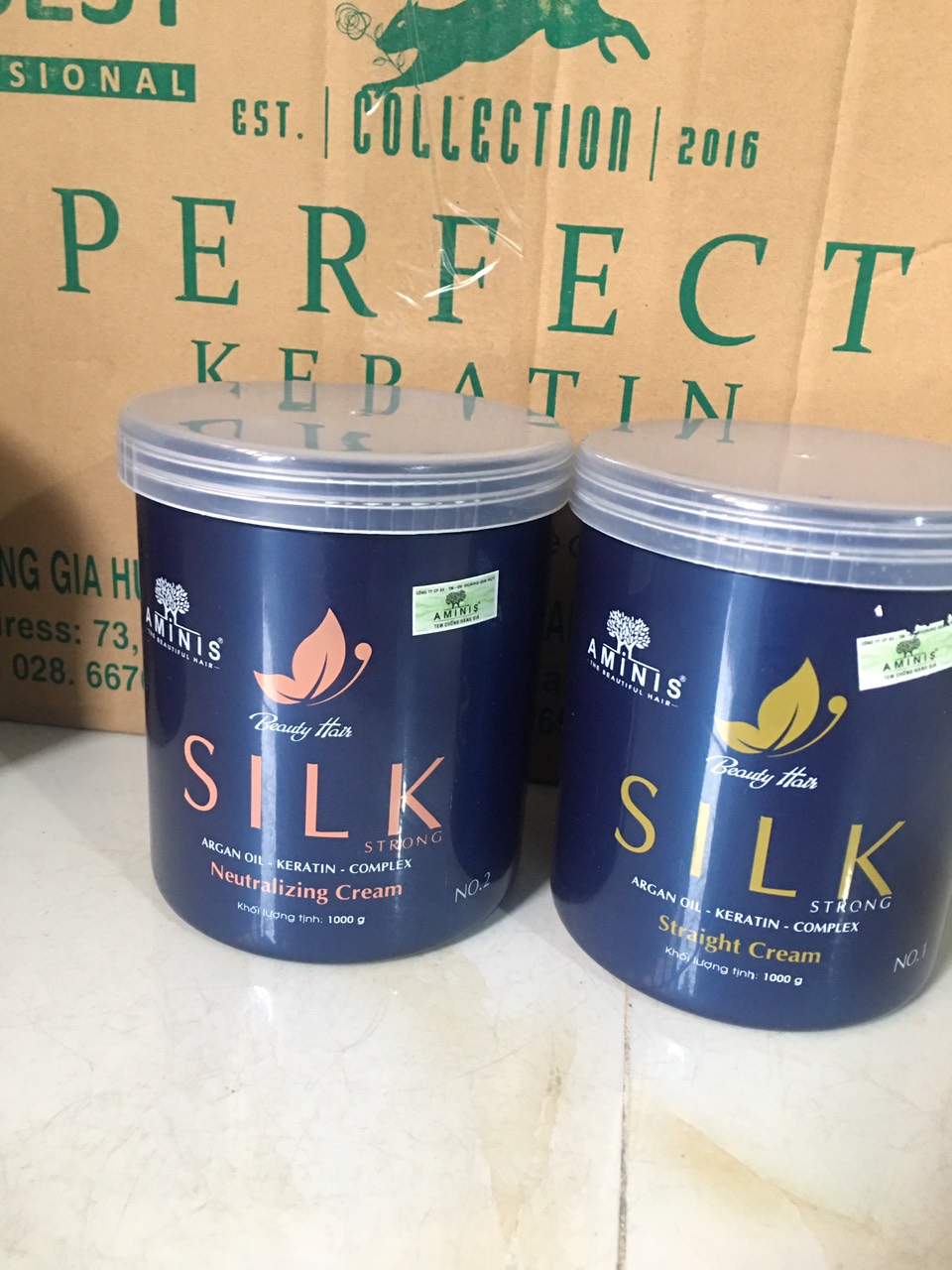 [HCM]Cặp thuốc duỗi tóc Silk cao cấp 1000ml*2
