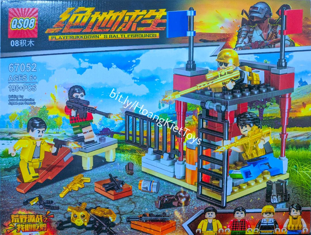 Lego PUBG Minifigure QS08 67052 198+pcs lắp ráp Playerunknowns battlegrounds