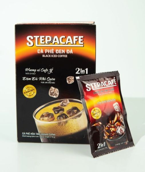 Cà phê hòa tan đen đá 10 gói - steppacafe
