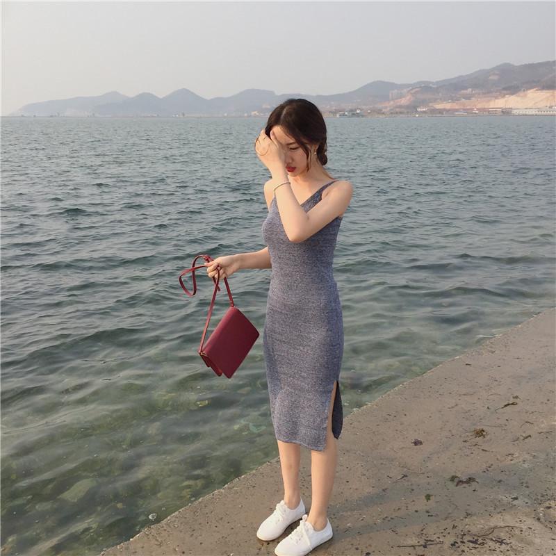 Váy 2 dây dáng ôm body- VAY17, váy thun lạnh 2 dây, váy ôm body