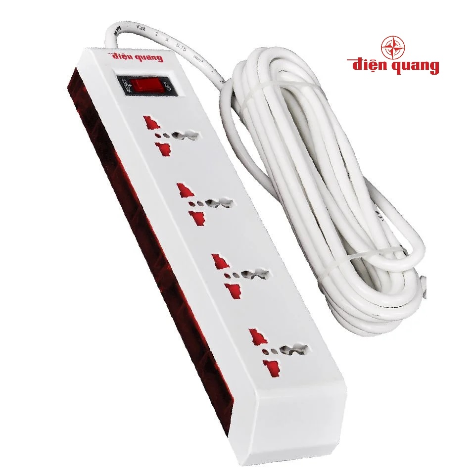 Ổ cắm điện quang đq esk oa 104a 4 lỗ 3 chấu 2m
