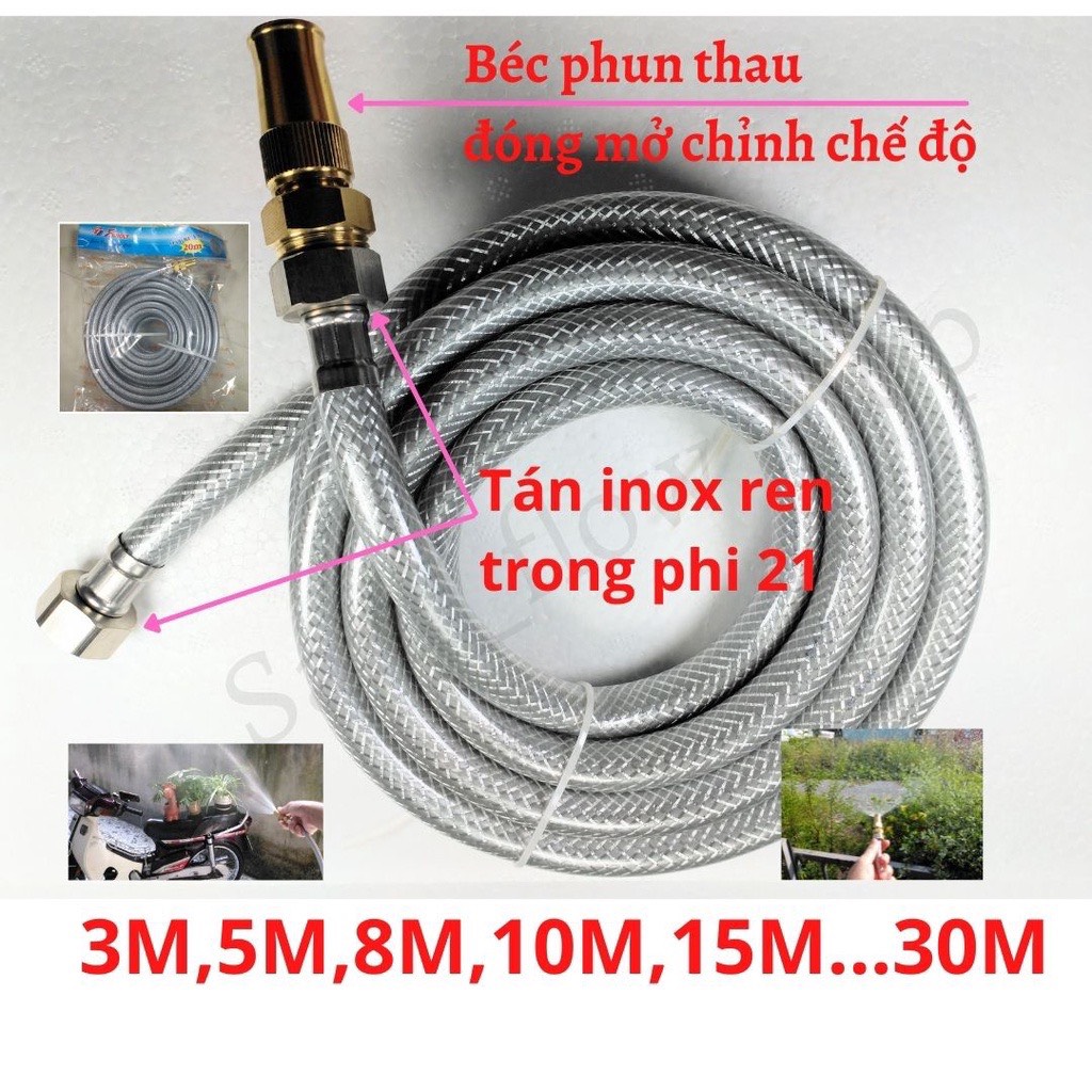 Bộ vòi xịt rửa xe, tưới cây... tăng áp