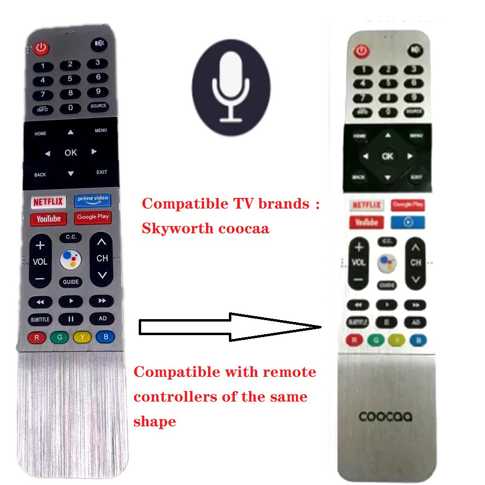 coocaa Skyworth AI Remote Control for (55UB7500 and 65UB7500) with Netflix Google Play YouTube Browser and Voice Assistant C0OCAA Remote ALL Functions Work