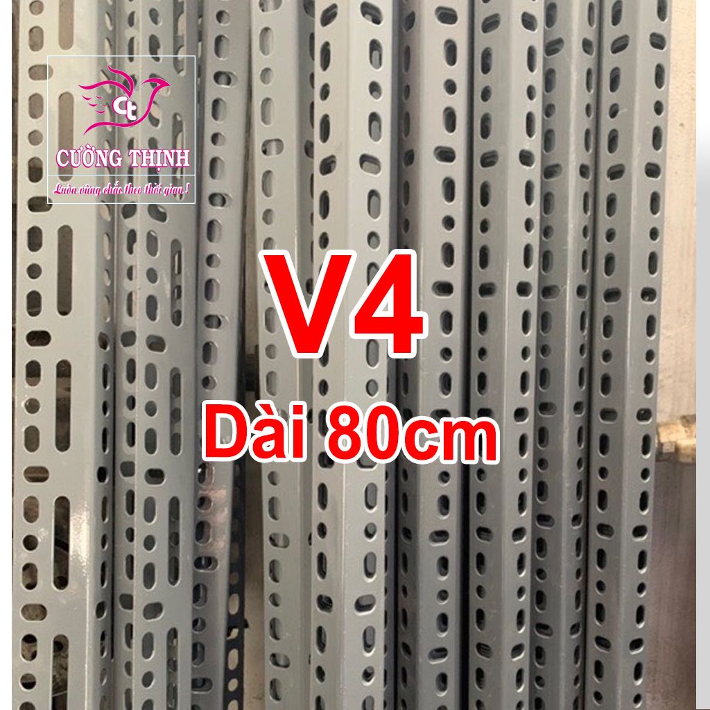 Sắt V lỗ  V4 dài 80cm, dày 1,6mm | Thanh sắt lắp ráp đa năng