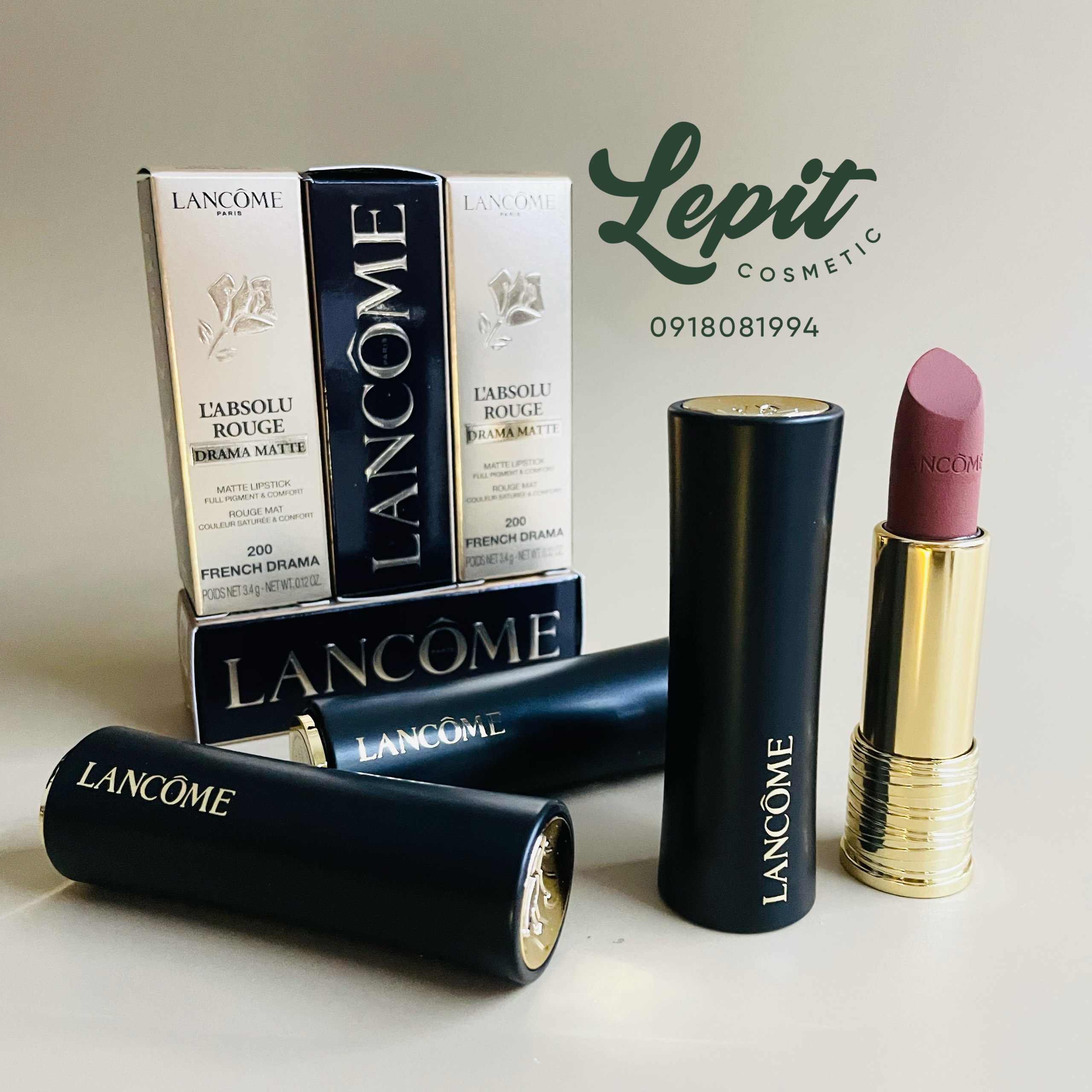 Son Lancome Labsolu Rouge Drama Matte - Rouge Mat - Rouge Cream - Lepit Cosmetic
