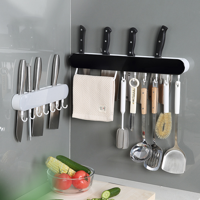 Kệ cài dao đa năng ecoco e2028 - kệ gắn tường nhà bếp có ngăn đựng đũa thìa, thanh treo khăn tiện ích cho mọi gia đình